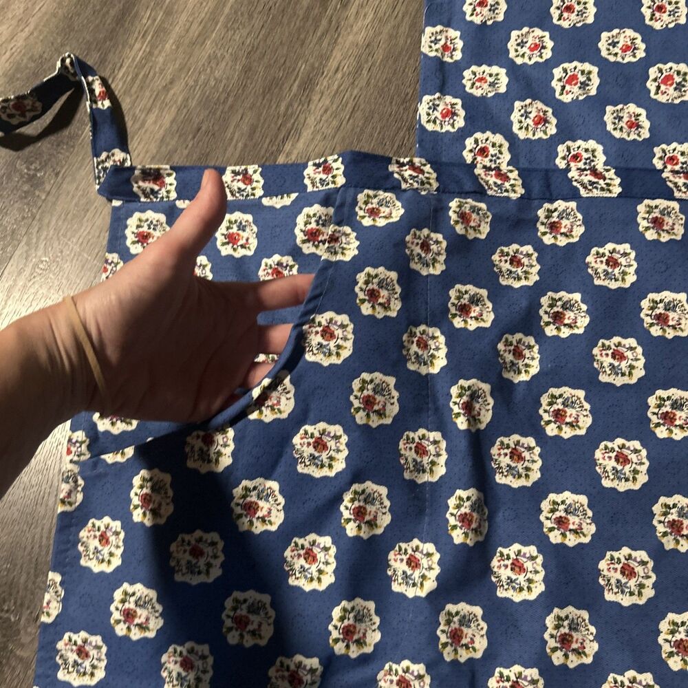 Williams Sonoma Cotton Apron W/Pockets Beautiful Multicolor Floral & Paisley - Picture 3 of 8